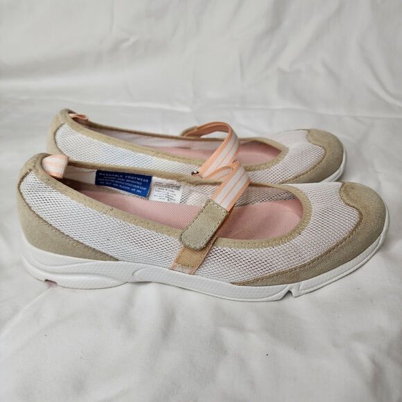 Rockport Women Size 7 Mary Jane Shoes Hook And Loop Washable Pink/cream... - Picture 3 of 6